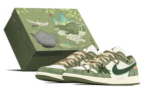 Air 1 Bamboo Forest, китайский стиль, устойчивые к истиранию, низкие, винтажные баскетбольные кроссовки, мужские, Jordan, зеленый