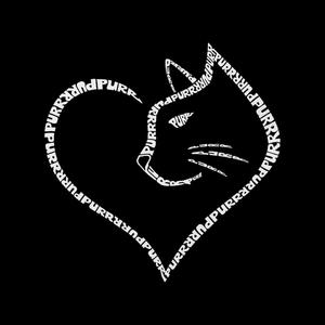 Cat Heart — мужская футболка с длинным рукавом с надписью Word Art LA Pop Art
