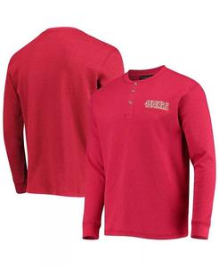 Мужская футболка с длинным рукавом Maverick Thermal Henley с логотипом San Francisco 49ers Scarlet Dunbrooke