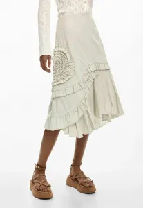 Асимметричная юбка миди а-силуэта Desigual, White