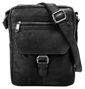 Сумка через плечо Spikes & Sparrow, натуральная кожа, черный