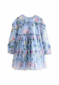 Коктейльное платье/вечернее платье прямого кроя с цветочным принтом и оборками Baker By Ted Baker, Blue