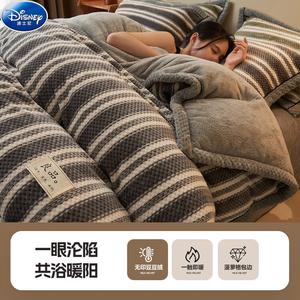 Disney Комплект постельного белья, 4 предмета, простыня на резинке, 180 см, серый в полоску, флис