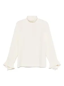 Блузка с высоким воротом и расклешенными рукавами ALBERTO BIANI, нейтральный