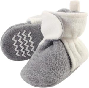 Теплые флисовые пинетки Hudson Baby для мальчиков и девочек, Cream Heather Gray
