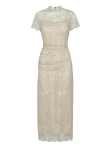 Платье миди с кружевом Rotate Birger Christensen, нейтральный
