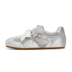 JOSINY Износостойкие, дышащие, легкие, повседневные туфли с низким верхом, женские, белые, серебристые