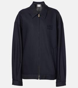 Шерстяная куртка с логотипом Miu Miu, Bleu