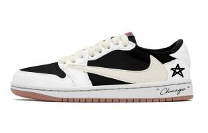 Jordan Трэвис Скотт X Air 1 винтажные баскетбольные кроссовки унисекс лоу-топ White