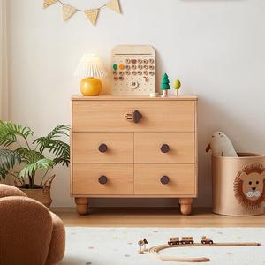 Lin'S Home Furnishing Комод для гостиной и спальни из массива дерева, 5 ящиков, цвет natural wood color
