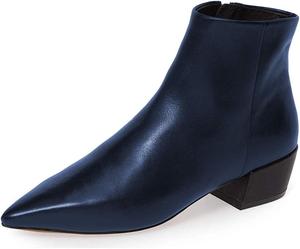 Женские ботильоны YDN с заостренным носком, низкий каблук, удобные зимние ботинки для прогулок, Blue-Pu