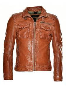Кожаная куртка JCC 31020345, цвет oxy fire