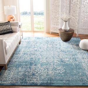 Ковер SAFAVIEH, 275 x 366 см, Evoke Collection Blue/Ivory EVK256C Oriental Distressed Non-Shedding для гостиной, спальни, столовой, домашнего офиса
