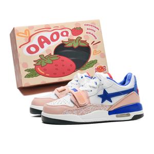 OAOQ Износостойкие легкие дышащие лоу-топ скейтбордские кроссовки унисекс синий/розовый (с флисовой подкладкой), цвет Blue/Pink (Fleece-Lined)