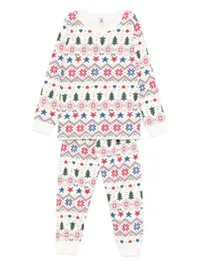 Пижама с узором "фэйр-Айл" Petit Bateau, белый