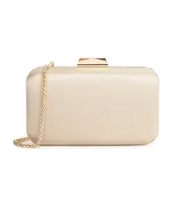 Свадебная сумка в виде жесткой коробки. Kazar, бежевый