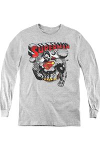 Футболка с длинным рукавом Superman Super Ko для молодежи Gildan, Athletic Heather