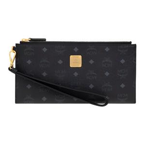 MCM Aren Coated Canvas с кожаным клатчем Large женский Black