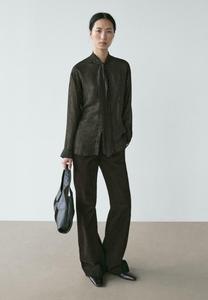 Блуза Massimo Dutti FLOWING WITH SCARF COLLAR, Black