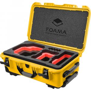 Жесткий кофр Foama на колесах с пенопластовой вставкой для RED KOMODO-X (желтый/красный, 28,5 л)