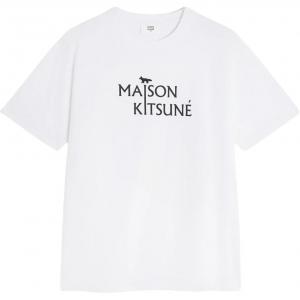 Футболка Maison Kitsuné с принтом логотипа Maison Kitsune, белый