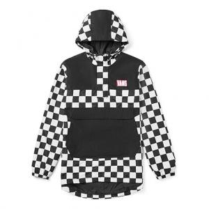 Куртка men's plaid hooded windbreaker jacket black Vans, черный