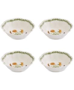 Набор из 4 вазов с изображением цветущих лотосов из ботанического сада Portmeirion, White