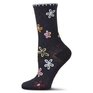 Женские носки с кружевной манжетой Dancing Daisies Memoi, Navy