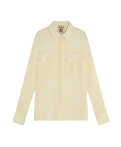 Рубашка из жоржета с рукавами-кимоно Semicouture, бежевый