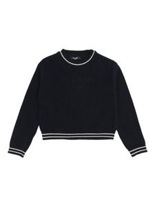 Укороченный свитер Balmain Kids, синий