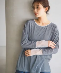 Пуловер с круглым вырезом и прозрачными рукавами Studio Clip, цвет Off-White X Black Border 01