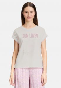 Футболка с принтом MIT RUNDHALSAUSSCHNITT Cartoon, белый