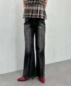 Джинсы из эластичного денима с облегающим расклешенным низом, окрашенные в разные цвета Archives, цвет Gray