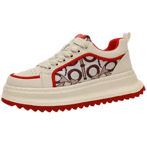 BOLE Скользоустойчивые, износостойкие, дышащие, легкие мужские скейтерские кеды лоу-топ белого цвета, цвет White