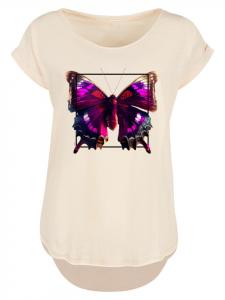 Длинная футболка с розовой бабочкой, цвет Whitesand F4NT4STIC