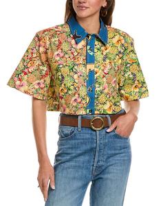 Укороченная рубашка оверсайз RE/DONE REDONE, желтый