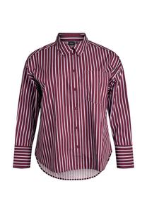 Блуза Zizzi LOCKERES MIT STREIFEN UND EINER BRUSTTASCHE, Tawny Port W Stripe/Bordeaux