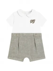 Ромпер с вышивкой DG Dolce & Gabbana Kids, белый
