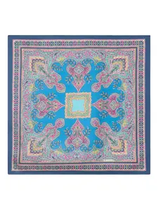 Шелковый платок-паше с принтом пейсли Etro, синий