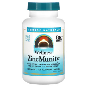 Пищевая добавка Source Naturals Wellness ZincMunity для метобализма, 120 вегетарианских капсул