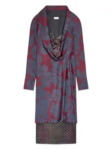 Платье миди с геометричным узором Dries Van Noten, красный