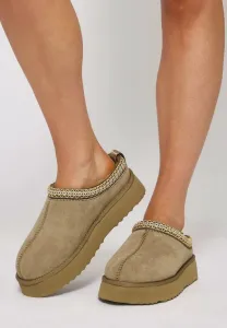 Тапочки на платформе без шнурков Loungeable, Taupe