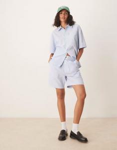 Комбинезон-шорты из сирсакера, разноцветный синий House Of Sunny