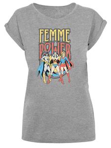 Футболка F4NT4STIC T-Shirt DC Comics Superhelden Wonder Woman Femme Power, пятнистый серый