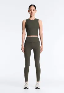 Леггинсы comfortlux с высокой посадкой в рубчик, длиной до щиколотки Oysho, Dark Green