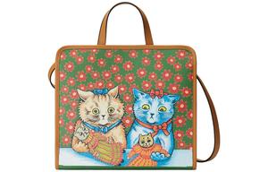 Сумка-тоут из холста с кожаными деталями, детская сумка через плечо GUCCI