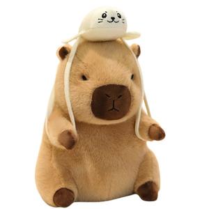 Кукла Love Of Wormbarry Capybara в шляпе, плюшевая кукла, высота 20см/30см/40см AIQINGCAOZHILIAN(WANJU)