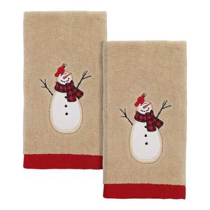 Комплект из 2 полотенец для кончиков пальцев Avanti Snowmen Gathering, цвет Tan