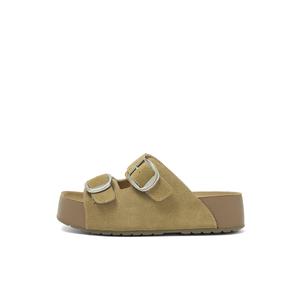 COMELY Женские тапочки-слайды цвета верблюжий/хаки/желтый