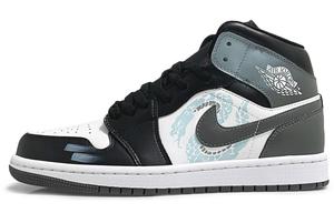 Jordan Износостойкие винтажные баскетбольные кроссовки Air 1 средней высоты, унисекс, черные